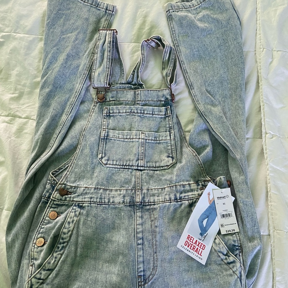 Celebrity Pink Light Blue Denim Overalls
